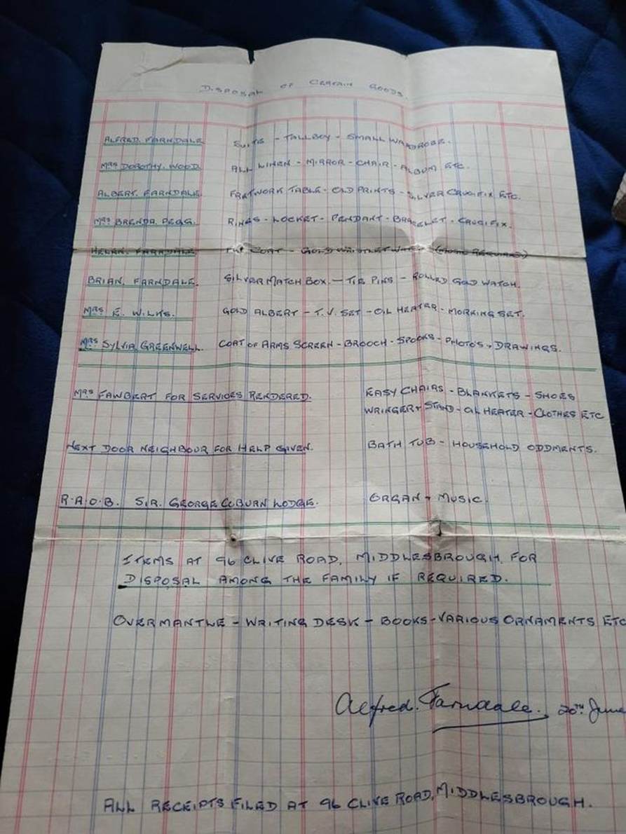 A piece of paper with writing on it
Description automatically generated
